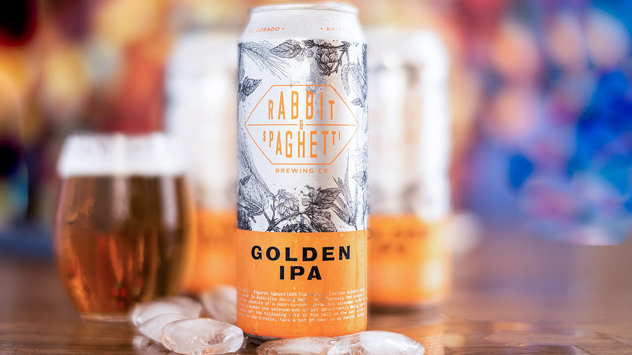 Rabbit & Spaghetti Golden IPA Beer x 2 cans | Naked Wines